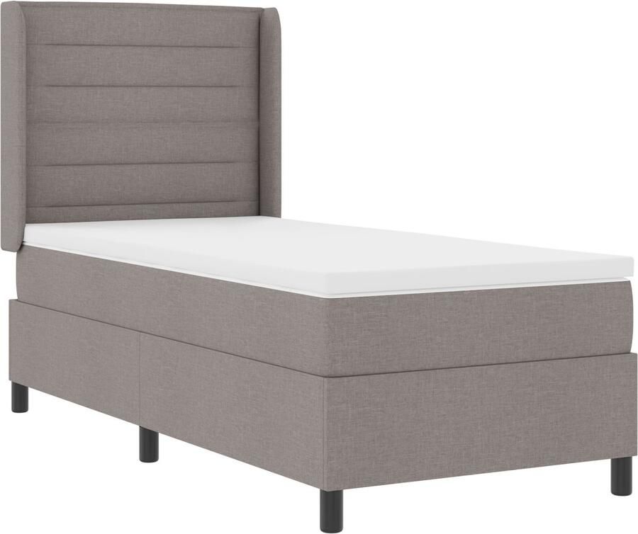 VidaXL Boxspring Bed met Matras & LED Taupe 80x200 cm Stof