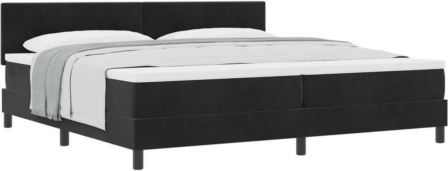 VidaXL Boxspringbed met Matras met matras Zwart 200 x 200 cm Stof - Foto 2