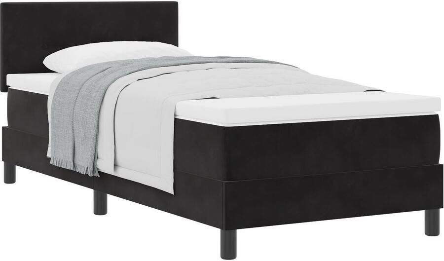 VidaXL Boxspring Bed met Matras Zwart 80x200 cm Fluweel
