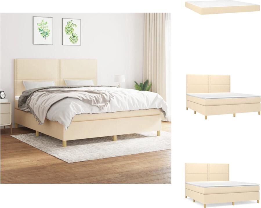 VidaXL Boxspringbed Rustgevend 180 x 200 cm Duurzaam materiaal Verstelbaar hoofdbord Pocketvering matras Middelharde ondersteuning Huidvriendelijk topmatras Bed - Foto 3