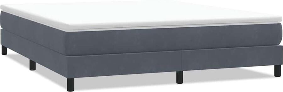 VidaXL Boxspringbed zonder matras 180x220 cm fluweel donkergrijs