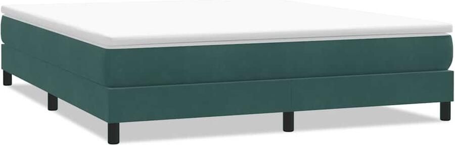 VidaXL Boxspringbed zonder matras 180x220 cm fluweel donkergroen - Foto 2