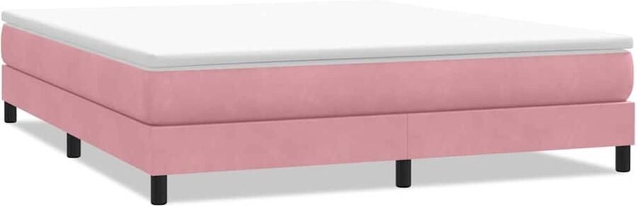 VidaXL Boxspringbed zonder matras 180x220 cm fluweel roze