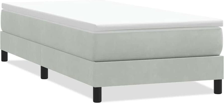 VidaXL Boxspringbed zonder matras 80x210 cm fluweel lichtgrijs