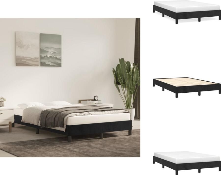 VidaXL Bedframe zonder matras 120x200 cm fluweel zwart - Foto 5