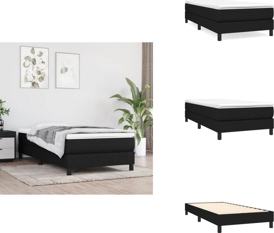 VidaXL Bedframe zonder matras 90x190 cm stof zwart - Foto 2