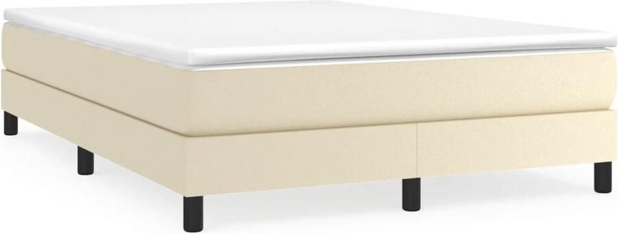 VidaXL Boxspringbedframe kunstleer crèmekleurig 140x200 cm - Foto 3