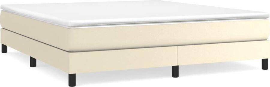 VidaXL Boxspringbedframe kunstleer crèmekleurig 180x200 cm - Foto 2