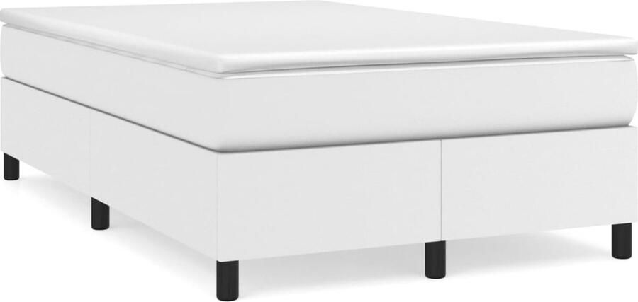 VidaXL Boxspringbedframe kunstleer wit 120x200 cm - Foto 5