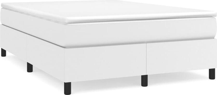 VidaXL Boxspringbedframe kunstleer wit 140x200 cm