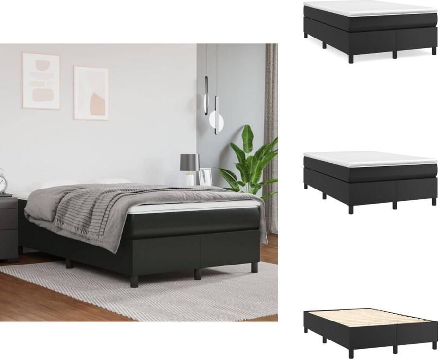 VidaXL Boxspringbedframe kunstleer zwart 120x200 cm - Foto 3
