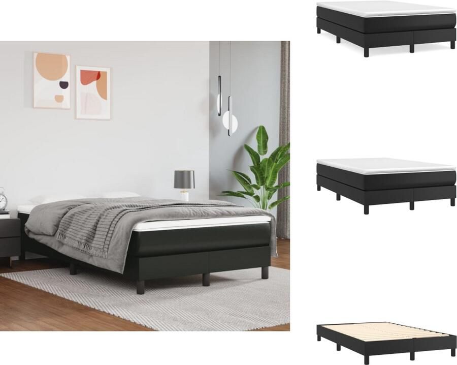 VidaXL Boxspringbedframe kunstleer zwart 120x200 cm - Foto 2