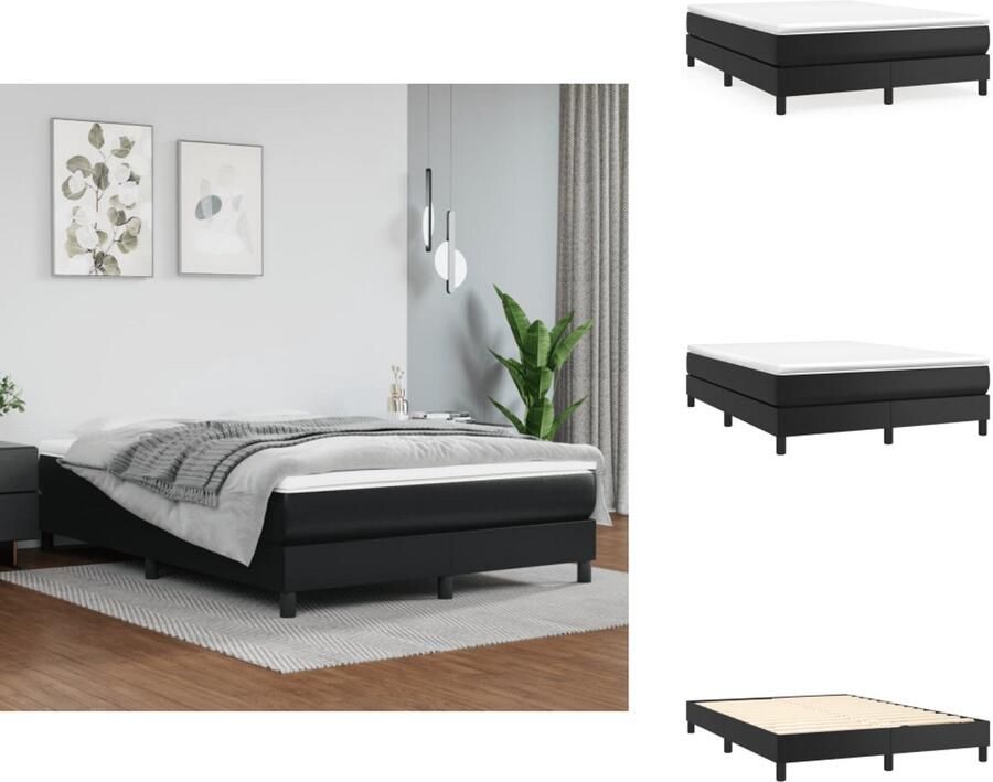 VidaXL Boxspringbedframe kunstleer zwart 140x190 cm - Foto 2