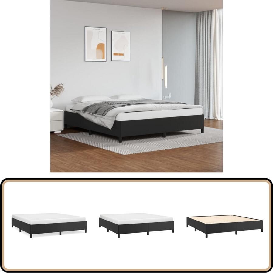 VidaXL Boxspringbedframe kunstleer zwart 180x200 cm