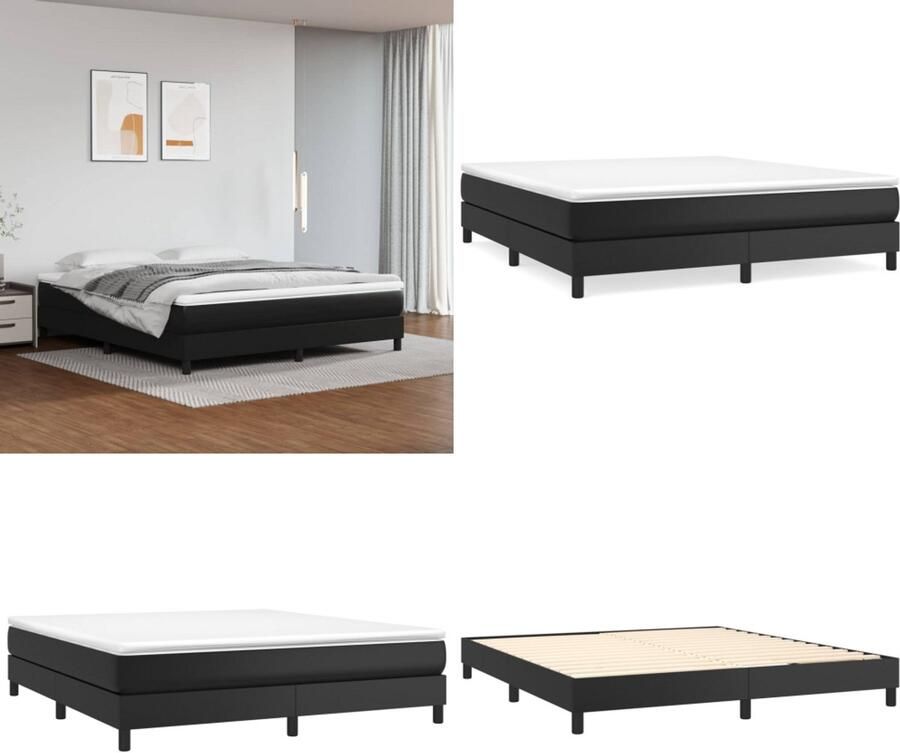VidaXL Boxspringbedframe kunstleer zwart 180x200 cm