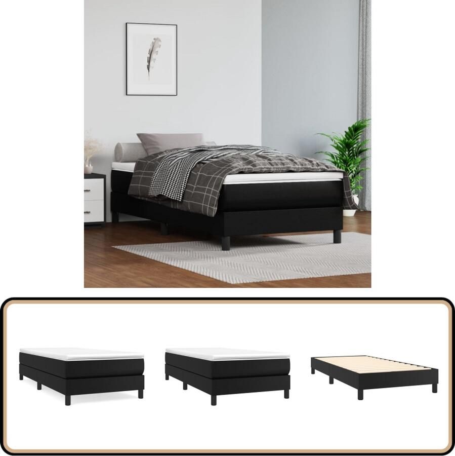 VidaXL Boxspringbedframe kunstleer zwart 80x200 cm