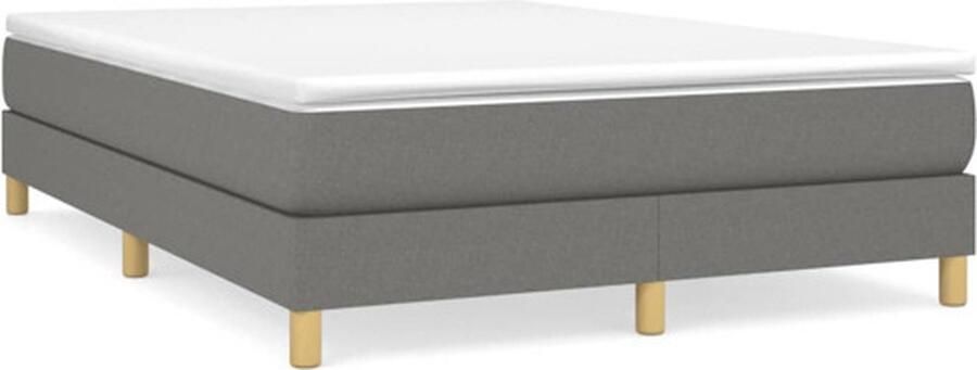 VidaXL Bedframe zonder matras stof donkergrijs 140x190 cm - Foto 2