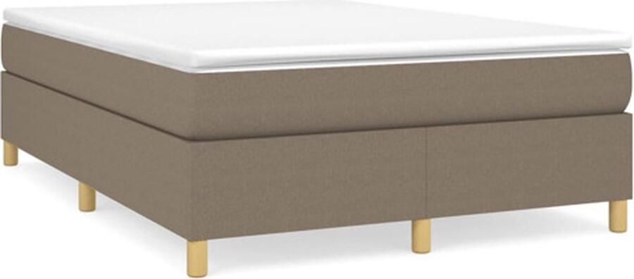VidaXL Bedframe zonder matras stof taupe 140x190 cm
