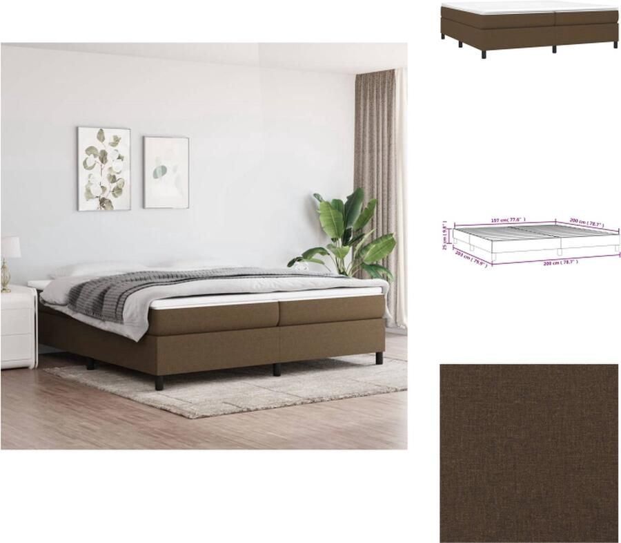 VidaXL Bedframe Donkerbruin 203x203x25cm Ademend Duurzaam Stevig Multiplex Lattenbodem Matras niet inbegrepen Bed