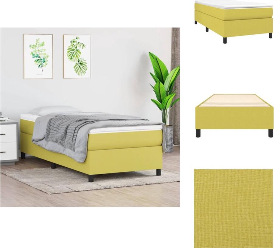 VidaXL Bedframe Bedframes Slaapmeubel Bedbodem Bedframe stof groen 80x200 cm