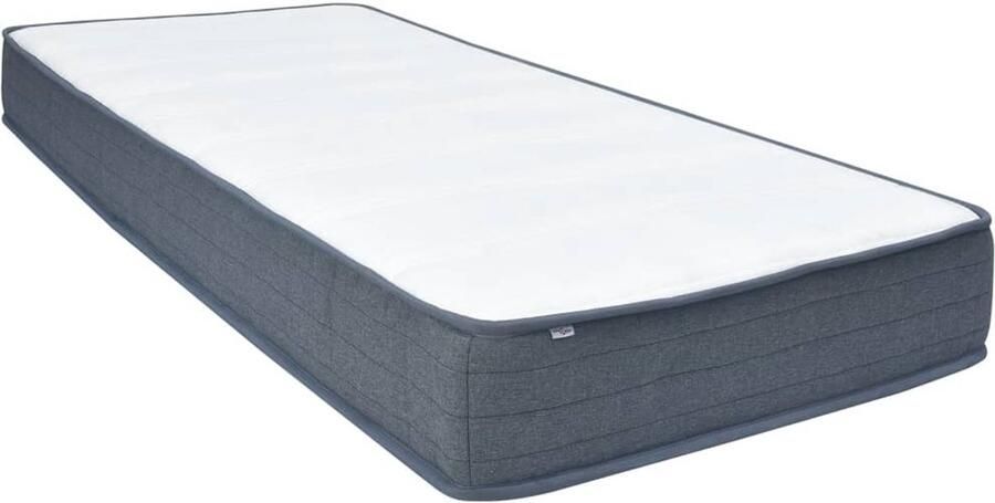 VidaXL Boxspringmatras 160x80x20 cm wit stof Boxspringmatras Boxspringmatrassen Matras Voor Boxspring