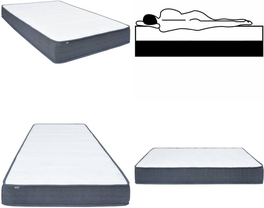 VidaXL Boxspringmatras 190x140x20 cm stof Boxspringmatras Boxspringmatrassen Matras Voor Boxspring