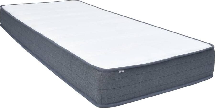 VidaXL Boxspringmatras 200x100x20 cm Wit Donkergrijs Boxspringmatras Matras Comfortabel Slapen Boxspring Één Persoonsbed Anti Allergisch Medium Hard - Foto 2