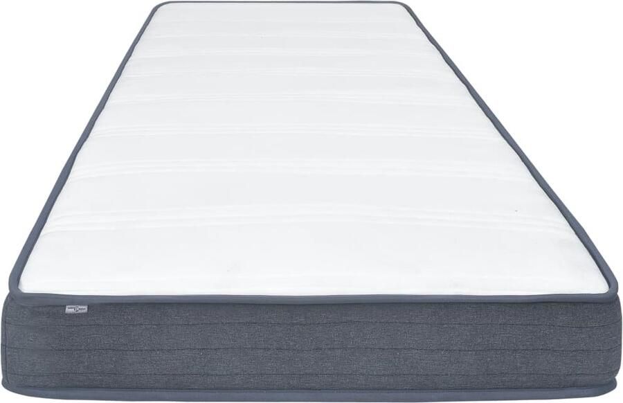 VidaXL Boxspringmatras 200x140x20 cm Wit Donkergrijs Boxspringmatras Matras Topper Boxspring Zweethoudend Anti Allergisch Zacht Matras Pocketed Springs Medium Firm