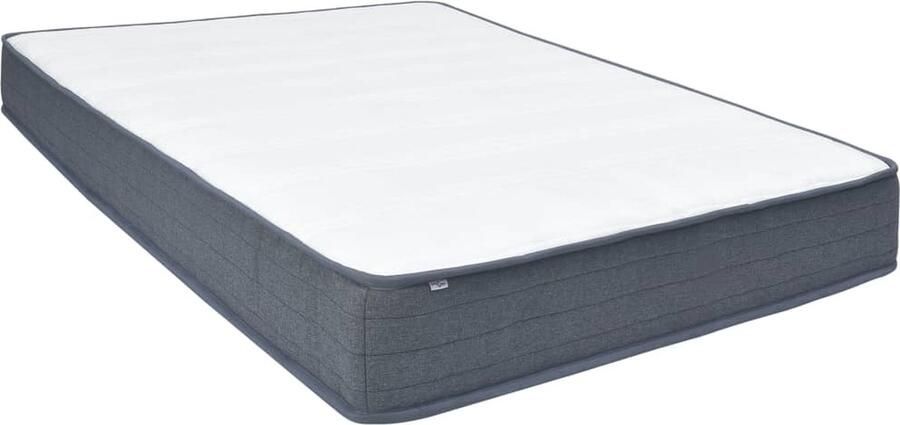 VidaXL Boxspringmatras 200x160x20 cm Wit en donkergrijs Boxspringmatras Pocketveermatras Comfortmatras Slaapcomfort Matras Kopen Tweepersoonsmatras Anti Allergisch Matras Medium Hard - Foto 2