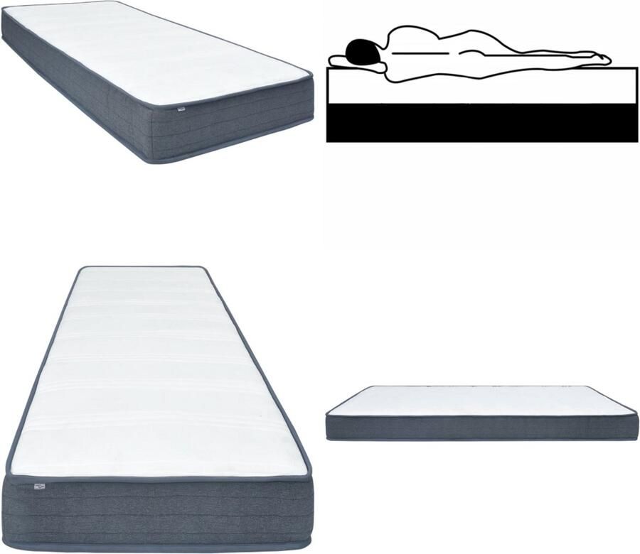 VidaXL Boxspringmatras 200x70x20 cm stof Boxspringmatras Boxspringmatrassen Matras Voor Boxspring