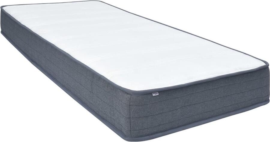 VidaXL Boxspringmatras 200x90x20 cm Wit & Grijs Boxspringmatras Matras Slaapcomfort Pocketvering Anti Allergisch Witte Matras Tweepersoons Matras - Foto 2