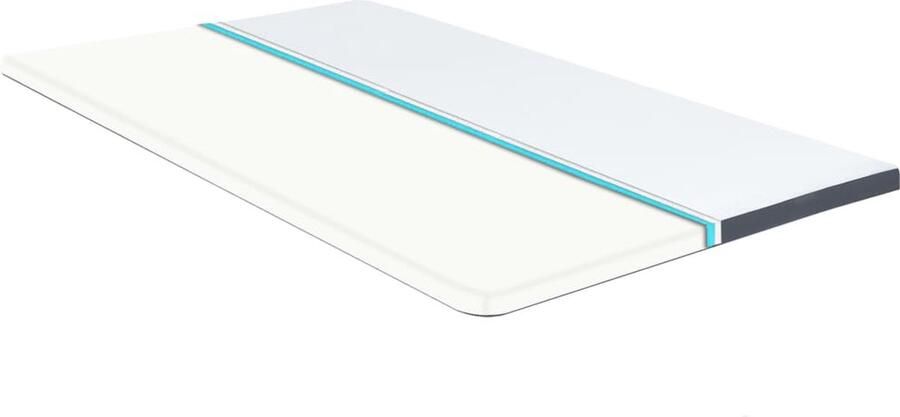 VidaXL Boxspringtopmatras 200x120x5 cm Wit & Grijs Boxspringtopmatras Topmatras Slaapcomfort Traagschuim Boxspring Matras Topper Zachte Matras Anti Allergisch