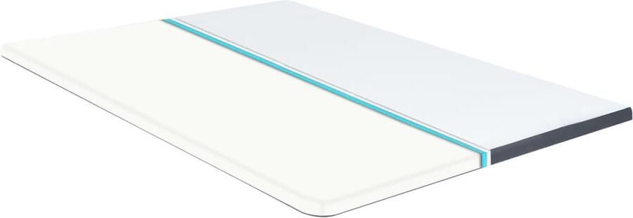 VidaXL Boxspringtopmatras 200x140x5 cm Wit Donkergrijs Boxspringtopmatras Topmatras Traagschuimmatras Slaapcomfort Matrashoes Wasbare Hoes Tweepersoonsmatras Grijs Boxspring Accessoires