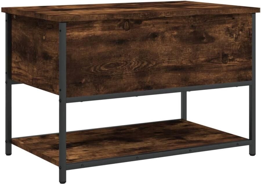 VidaXL Opbergbankje 70x42 5x47 cm bewerkt hout gerookt eikenkleurig Opbergbank Bruine Bank Houten Bank Bankskast Kast Met Zitplaats