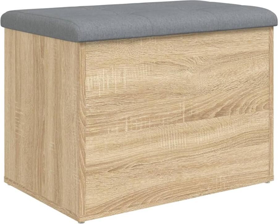 VidaXL Opbergbankje 62x42x45 cm bewerkt hout sonoma eikenkleurig Opbergbankje Bruine Bank Houten Bank Salontafel Tv Tafel