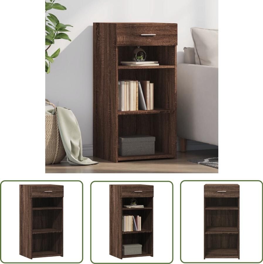 VidaXL Dressoir 45x42 5x93 cm bewerkt hout bruin eikenkleur Dressoir Bruine Eiken Kleur Houten Dressoir Vintage Dressoir Scandinavisch Dressoir