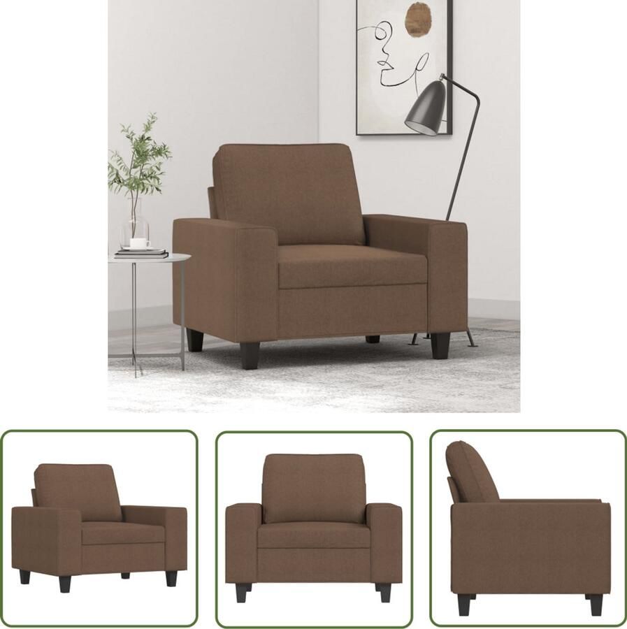 VidaXL Fauteuil 60 cm stof bruin Fauteuil Bruine Fauteuil Comfortabele Fauteuil Stoelhoek Woonkamerstoel
