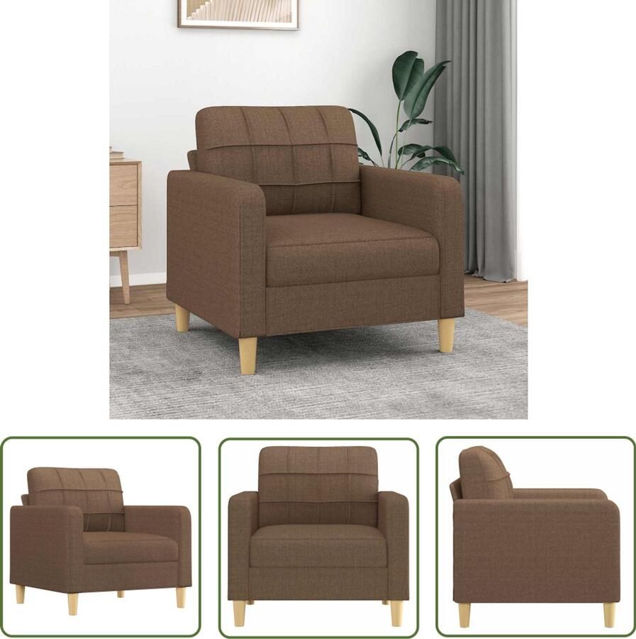 VidaXL Fauteuil 60 cm stof bruin Fauteuil Bruine Fauteuil Lederlook Fauteuil Lounge Fauteuil Relaxfauteuil