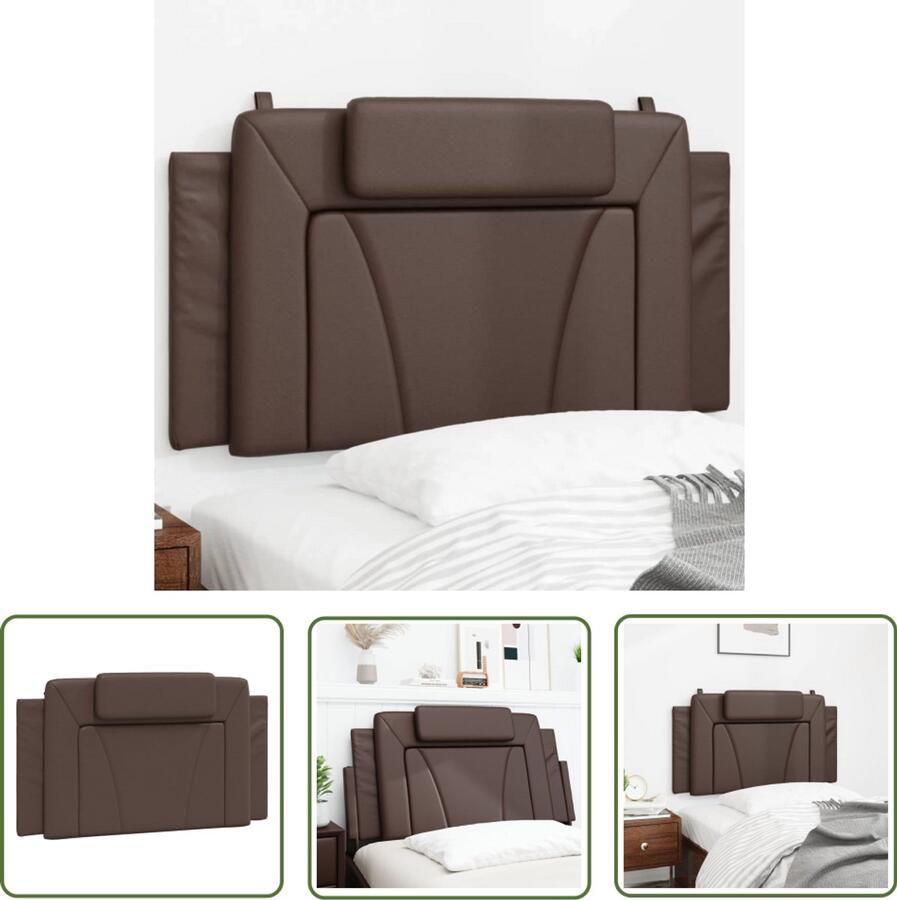 VidaXL Hoofdbordkussen Viana 100 cm kunstleer bruin Hoofdbordkussen Bruine Hoofdbordkussen Kunstleder Hoofdbordkussen Hoofdbord Decoratie Slaapcomfort