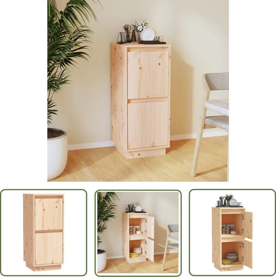 VidaXL Dressoirs 2 st 31 5x34x75 cm massief grenenhout honingbruin Dressoirs Kast Grenoble Hout Bruine Kleuren Salonmeubilair - Foto 3