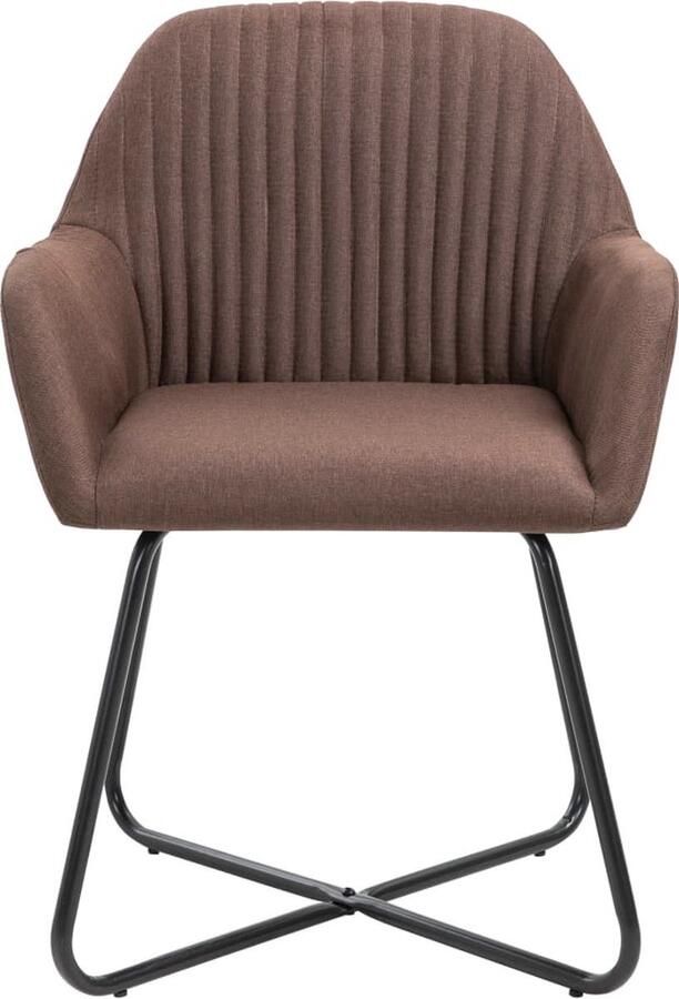 VidaXL Bruine Stoelen Eetkamerstoelen 6 st stof bruin Design Meubels Comfortabele Stoelen Dining Chairs