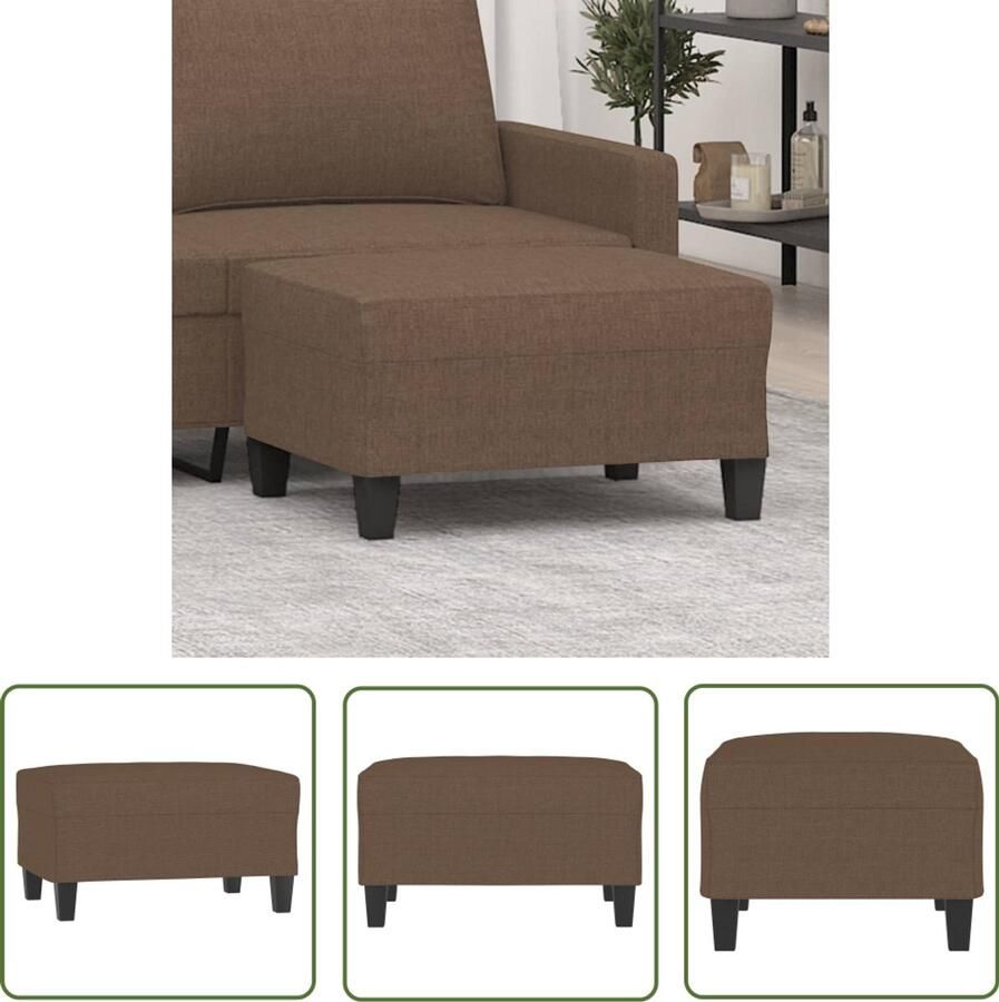 VidaXL Voetenbank 70x55x41 cm stof bruin Voetenbank Bruine Voetenbank Moderne Voetenbank Relaxstoel Stoffen Voetenbank