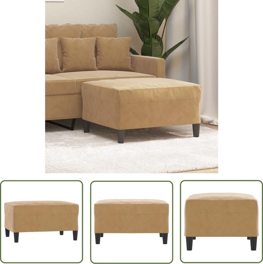 VidaXL Bruine Voetenbank Voetbank Voetenbank 70x55x41 cm fluweel bruin Luxe Voetenbank Velvet Voetenbank Comfortabele Voetenbank