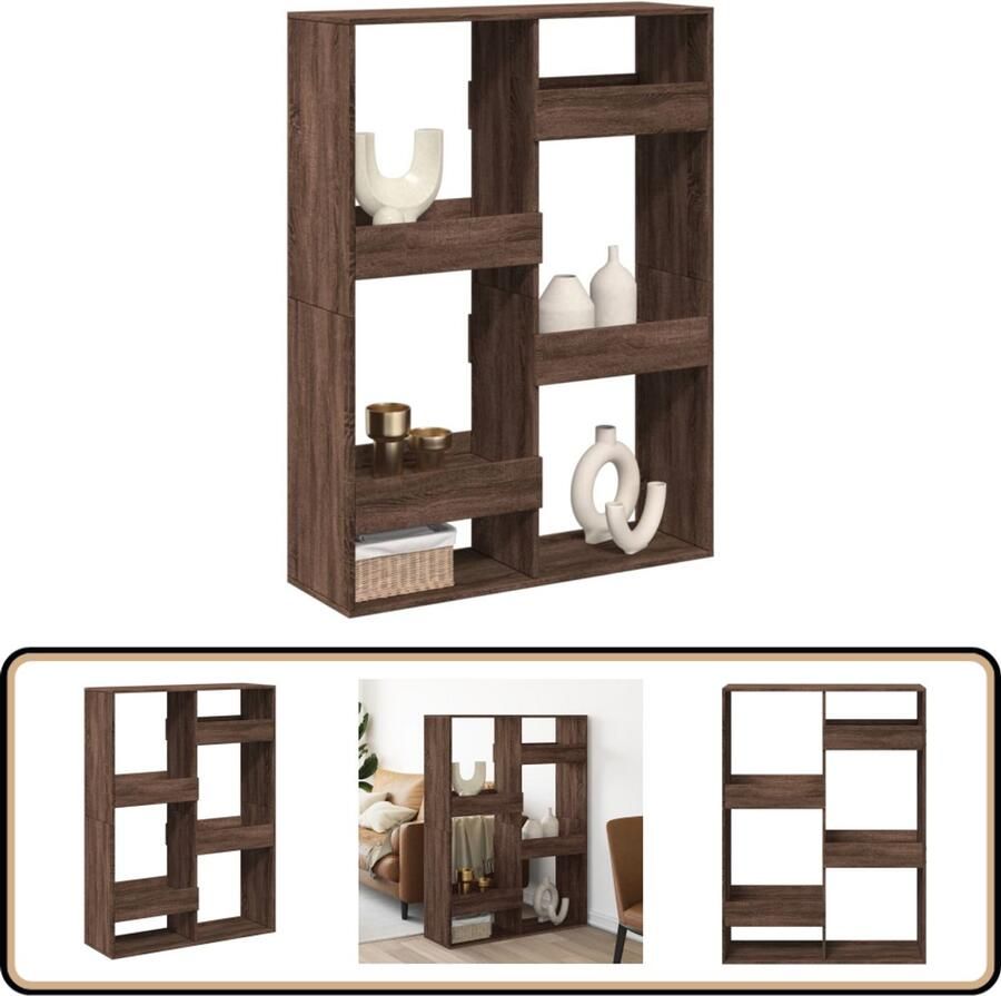 VidaXL Bruineiken Kamerscherm 100x33x135 cm Kamerscherm Kamerschermen Scheidingswand Kamerverdeler