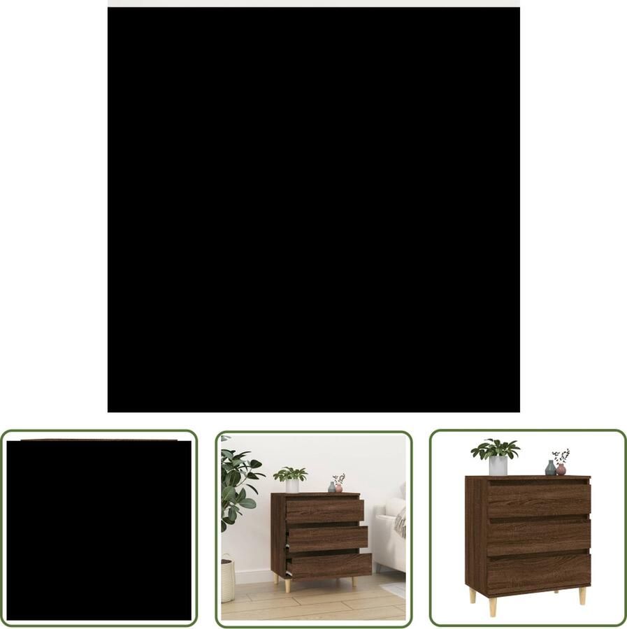 The Living Store Dressoir 60x35x70 cm bewerkt hout bruin eikenkleur Dressoir Meubilair Salontafel Tv Tafel Eikenhout