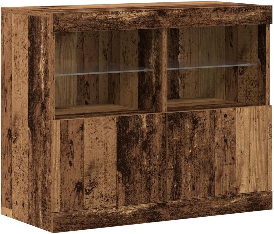VidaXL Buffetkast met LED Verlichting Oud Hout 81x37x67 cm