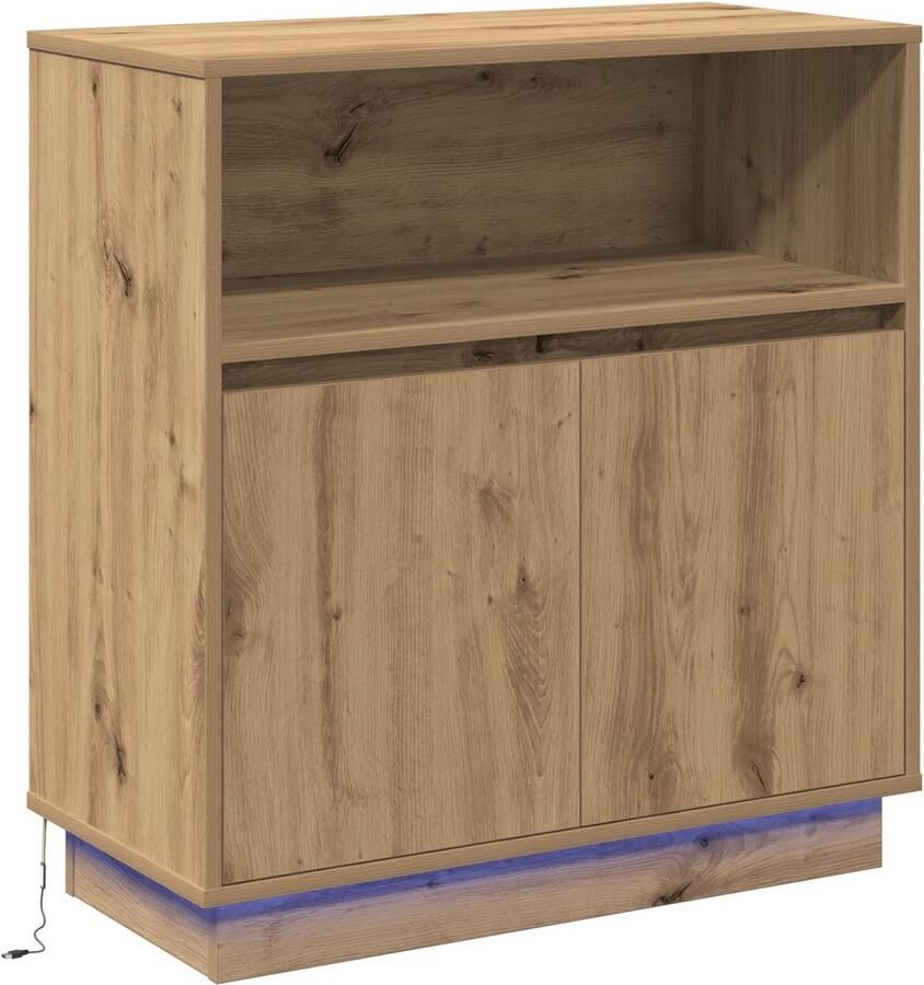 VidaXL Dressoir met LED artisanaal eikenkleurig 71 x 34.5 x 75 cm - Foto 2