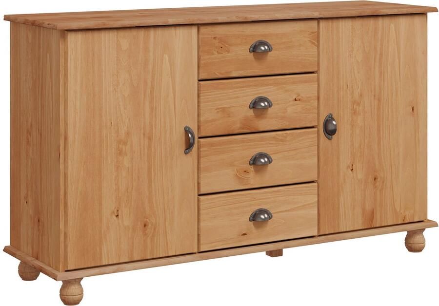 VidaXL Dressoir met lade Bruin 133.5 x 40 x 79 cm Massief grenenhout