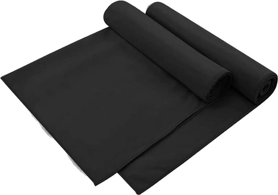 VidaXL Buiten Stoel Handdoeken 2 pcs Zwart 130 x 60 cm