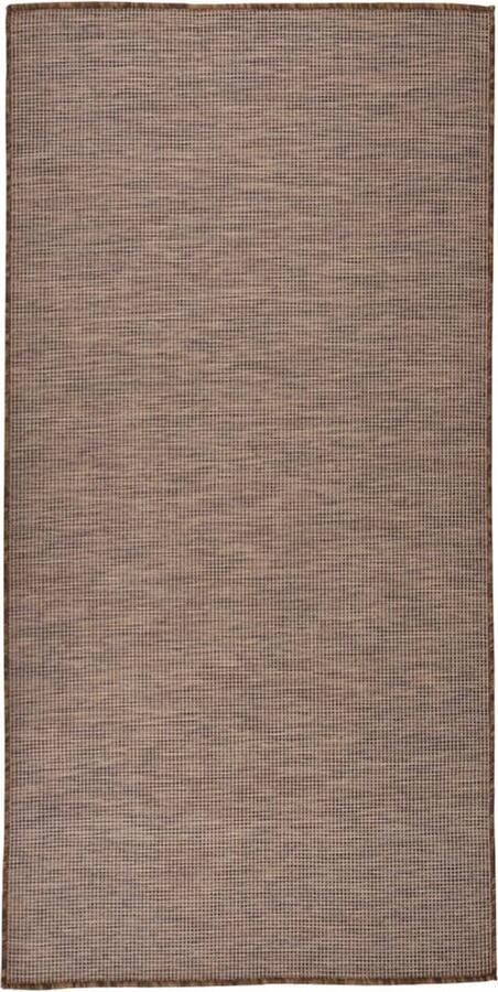 VidaXL Buitenkleed 100x200 cm Bruin & Weerbestendig Tuintapijten Vloerkleden Buiten Patio Dekentjes Terrasdekentjes Outdoor Tapijt - Foto 2